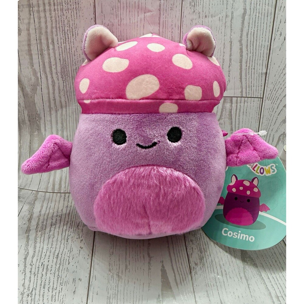 Squishmallows Cosimo Purple Mushroom Bat Plush Stuffed Animal collectible NWT